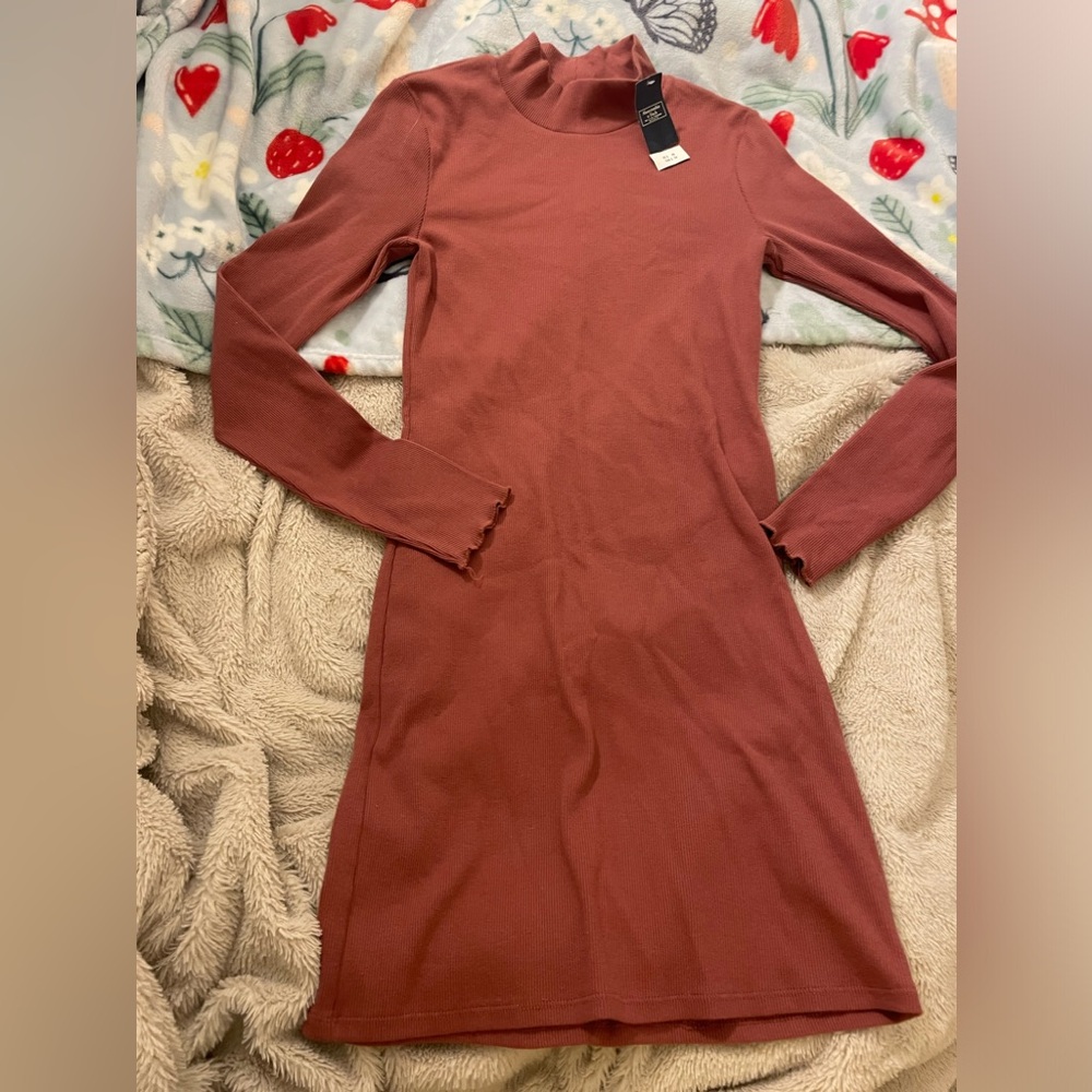 NWT Abercrombie & Fitch Mock Turtleneck Long Sleeved Shirt Dress
